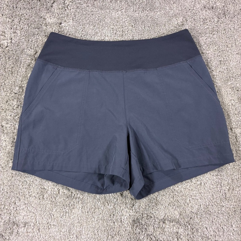 Patagonia Happy Hike Shorts Women Small Smolder Blue 4" Stretch Hiking 21233